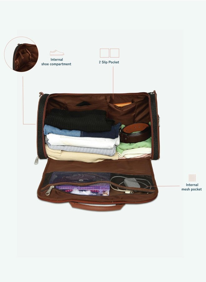 Zouk Weekender Duffel Bag for Men | Stylish Travel Duffel | Spacious Carry-On for Weekend, Gym & Business Trips | Jet Black - Image 3